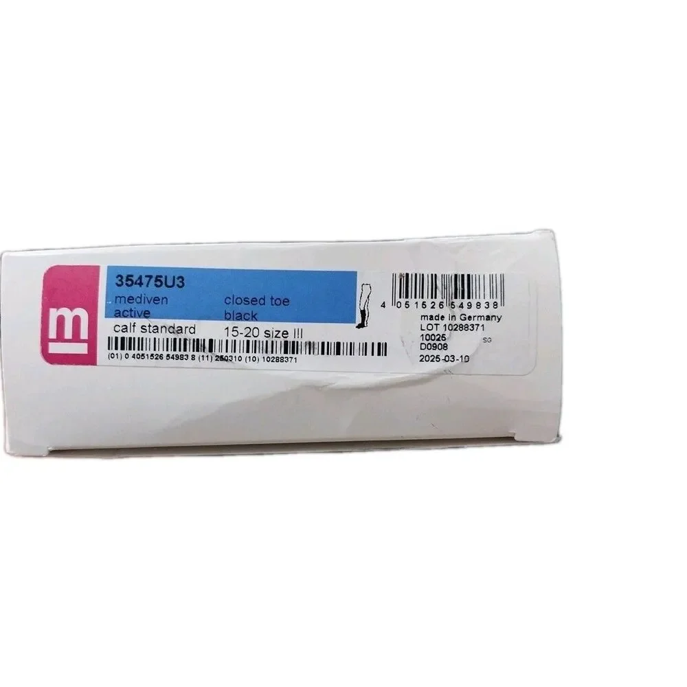 Medi Mediven Active Medical Compression Socks Calf Standard  Black  Size 15-20